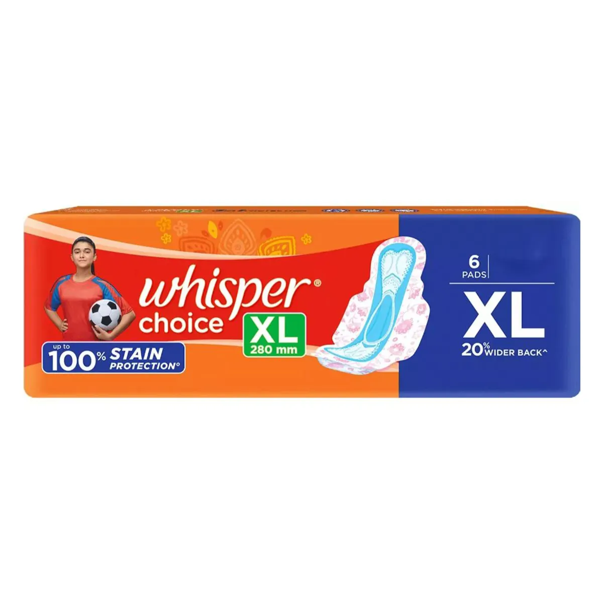 WHISPER CHOICE ULTRA XL 6 PADS ORANGE
