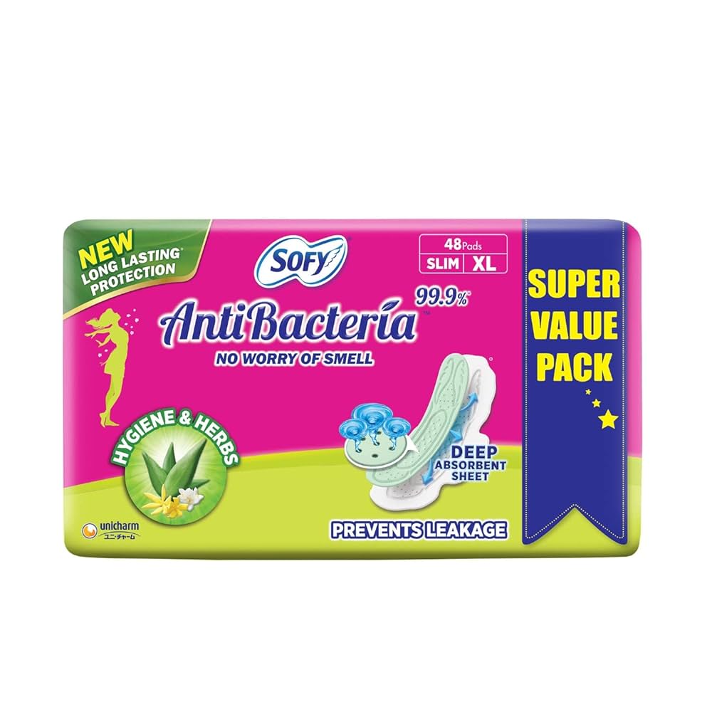 SOFY ANTI BACTERIA XL 48 PADS 470Rs