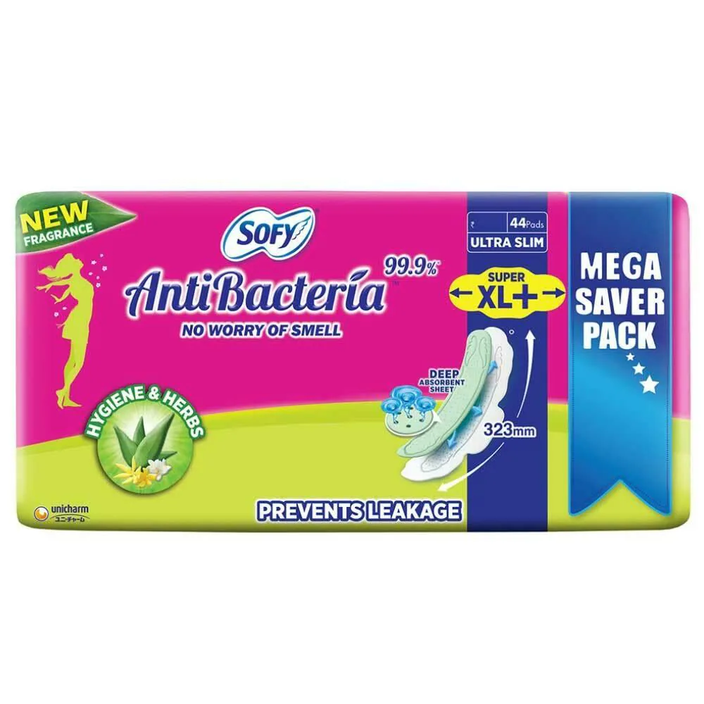 SOFY ANTI BACTERIA XL 44 PADS 470Rs