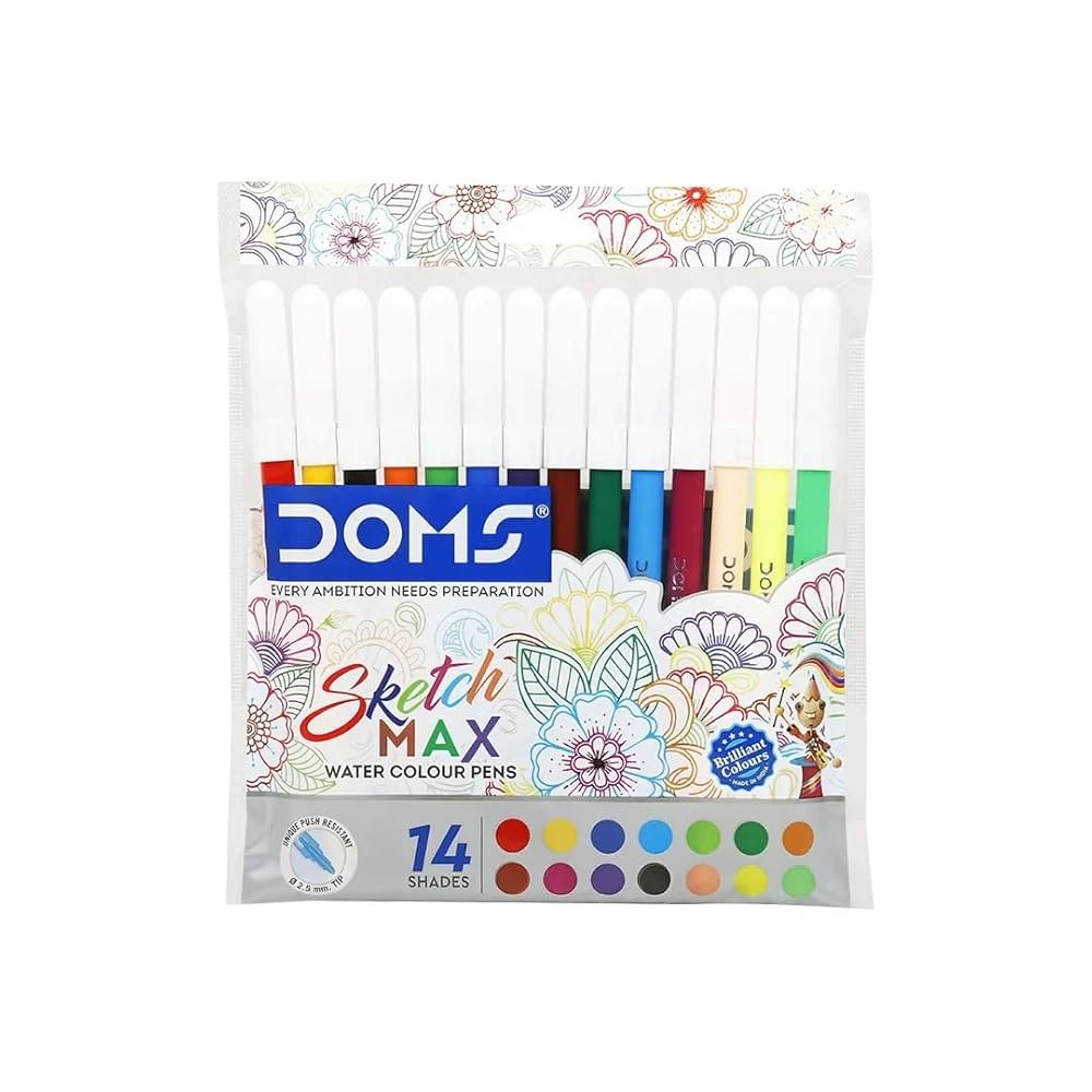 DOMS SKETCH MAX WATER COLOUR PENS 14SHADES